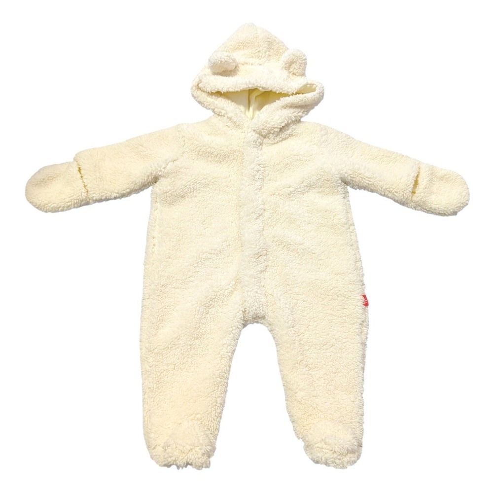Magnetic Me Newborn Sherpa Fleece Magnetic Pram Suit Bear Ear Hooded Cloud 5-8lb